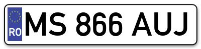 Placuta inmatriculare numar auto  MS-866-AUJ, MS 866 AUJ, MS866AUJ