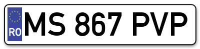Placuta inmatriculare numar auto  MS-867-PVP, MS 867 PVP, MS867PVP