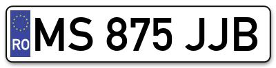 Placuta inmatriculare numar auto  MS-875-JJB, MS 875 JJB, MS875JJB