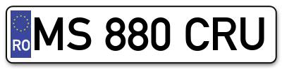 Placuta inmatriculare numar auto  MS-880-CRU, MS 880 CRU, MS880CRU