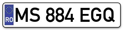 Placuta inmatriculare numar auto  MS-884-EGQ, MS 884 EGQ, MS884EGQ