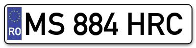 Placuta inmatriculare numar auto  MS-884-HRC, MS 884 HRC, MS884HRC