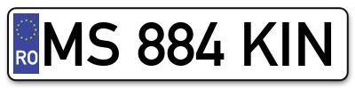 Placuta inmatriculare numar auto  MS-884-KIN, MS 884 KIN, MS884KIN