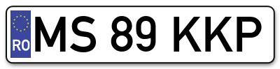 Placuta inmatriculare numar auto  MS-89-KKP, MS 89 KKP, MS89KKP