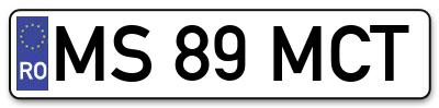 Placuta inmatriculare numar auto  MS-89-MCT, MS 89 MCT, MS89MCT