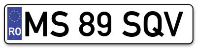 Placuta inmatriculare numar auto  MS-89-SQV, MS 89 SQV, MS89SQV