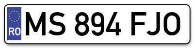 Placuta inmatriculare numar auto  MS-894-FJO, MS 894 FJO, MS894FJO
