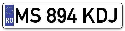 Placuta inmatriculare numar auto  MS-894-KDJ, MS 894 KDJ, MS894KDJ