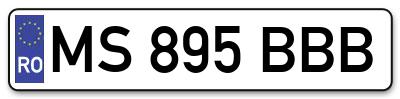 Placuta inmatriculare numar auto  MS-895-BBB, MS 895 BBB, MS895BBB