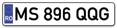 Placuta inmatriculare numar auto  MS-896-QQG, MS 896 QQG, MS896QQG