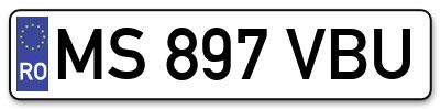 Placuta inmatriculare numar auto  MS-897-VBU, MS 897 VBU, MS897VBU