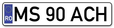 Placuta inmatriculare numar auto  MS-90-ACH, MS 90 ACH, MS90ACH
