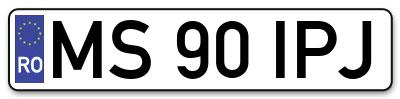 Placuta inmatriculare numar auto  MS-90-IPJ, MS 90 IPJ, MS90IPJ