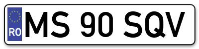 Placuta inmatriculare numar auto  MS-90-SQV, MS 90 SQV, MS90SQV