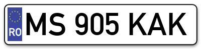 Placuta inmatriculare numar auto  MS-905-KAK, MS 905 KAK, MS905KAK