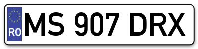 Placuta inmatriculare numar auto  MS-907-DRX, MS 907 DRX, MS907DRX