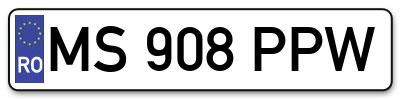 Placuta inmatriculare numar auto  MS-908-PPW, MS 908 PPW, MS908PPW