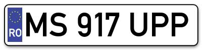 Placuta inmatriculare numar auto  MS-917-UPP, MS 917 UPP, MS917UPP