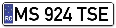 Placuta inmatriculare numar auto  MS-924-TSE, MS 924 TSE, MS924TSE