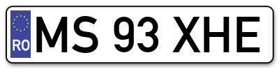 Placuta inmatriculare numar auto  MS-93-XHE, MS 93 XHE, MS93XHE