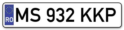 Placuta inmatriculare numar auto  MS-932-KKP, MS 932 KKP, MS932KKP
