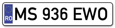 Placuta inmatriculare numar auto  MS-936-EWO, MS 936 EWO, MS936EWO