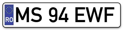 Placuta inmatriculare numar auto  MS-94-EWF, MS 94 EWF, MS94EWF