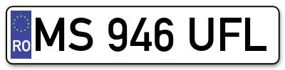 Placuta inmatriculare numar auto  MS-946-UFL, MS 946 UFL, MS946UFL