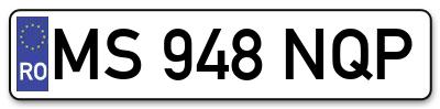 Placuta inmatriculare numar auto  MS-948-NQP, MS 948 NQP, MS948NQP