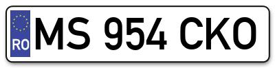 Placuta inmatriculare numar auto  MS-954-CKO, MS 954 CKO, MS954CKO