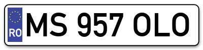 Placuta inmatriculare numar auto  MS-957-OLO, MS 957 OLO, MS957OLO