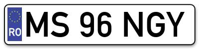 Placuta inmatriculare numar auto  MS-96-NGY, MS 96 NGY, MS96NGY