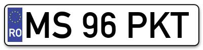 Placuta inmatriculare numar auto  MS-96-PKT, MS 96 PKT, MS96PKT