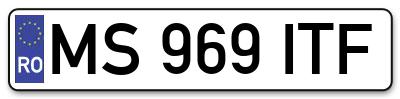 Placuta inmatriculare numar auto  MS-969-ITF, MS 969 ITF, MS969ITF