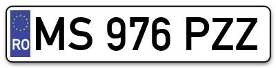 Placuta inmatriculare numar auto  MS-976-PZZ, MS 976 PZZ, MS976PZZ