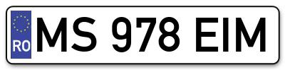 Placuta inmatriculare numar auto  MS-978-EIM, MS 978 EIM, MS978EIM
