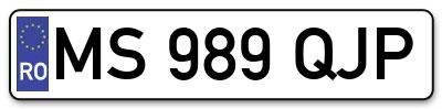 Placuta inmatriculare numar auto  MS-989-QJP, MS 989 QJP, MS989QJP