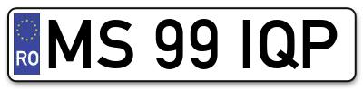 Placuta inmatriculare numar auto  MS-99-IQP, MS 99 IQP, MS99IQP