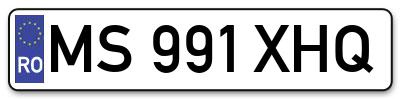 Placuta inmatriculare numar auto  MS-991-XHQ, MS 991 XHQ, MS991XHQ