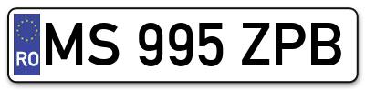 Placuta inmatriculare numar auto  MS-995-ZPB, MS 995 ZPB, MS995ZPB