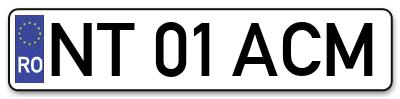 Placuta inmatriculare numar auto  NT-01-ACM, NT 01 ACM, NT01ACM