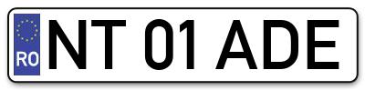 Placuta inmatriculare numar auto  NT-01-ADE, NT 01 ADE, NT01ADE