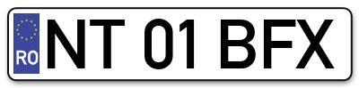 Placuta inmatriculare numar auto  NT-01-BFX, NT 01 BFX, NT01BFX