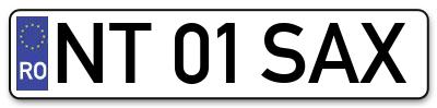 Placuta inmatriculare numar auto  NT-01-SAX, NT 01 SAX, NT01SAX