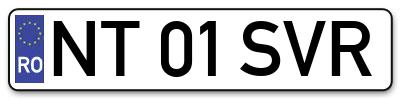 Placuta inmatriculare numar auto  NT-01-SVR, NT 01 SVR, NT01SVR