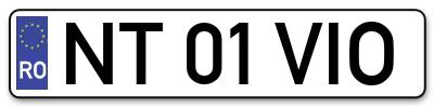 Placuta inmatriculare numar auto  NT-01-VIO, NT 01 VIO, NT01VIO