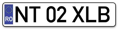 Placuta inmatriculare numar auto  NT-02-XLB, NT 02 XLB, NT02XLB