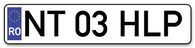 Placuta inmatriculare numar auto  NT-03-HLP, NT 03 HLP, NT03HLP