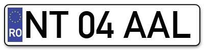 Placuta inmatriculare numar auto  NT-04-AAL, NT 04 AAL, NT04AAL