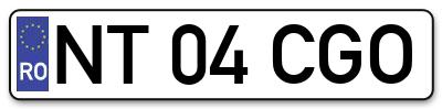 Placuta inmatriculare numar auto  NT-04-CGO, NT 04 CGO, NT04CGO